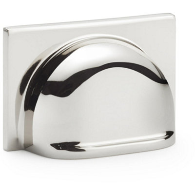 Backplate Cup Handle Polished Nickel 40mm Centres Solid Brass Shaker ...