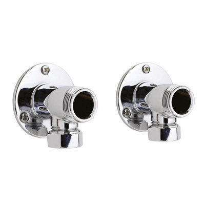 Backplate Elbow Unions - Pair - Chrome