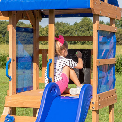 BACKYARD DISCOVERY AURORA WOODEN SWINGSET PLAYCENTRE - SLIDE, 2 SWINGS ...