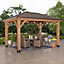 Backyard Discovery Barrington Cedar Patio Gazebo  4.3m x 3m (14ft x 10ft)