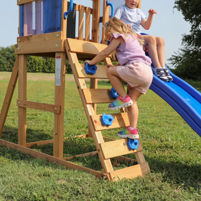 Backyard Discovery Bay Pointe Cedar Wooden Climbing Frame with 2 x Swings and 1 x Slide
