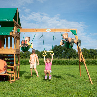 Backyard discovery somerset all cheap cedar wood playset swing set