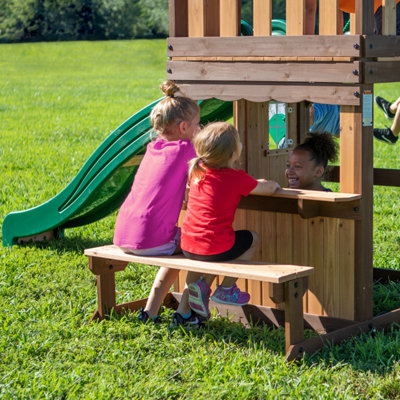 Cedar wood cheap swing set