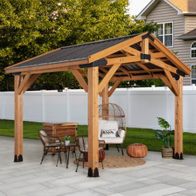 Backyard Discovery Norwood Cedar Wood Patio Gazebo 3.6 x 3.0m (12ft x 10ft)