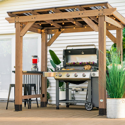 Backyard Discovery Saxony 100% Cedar Wood BBQ/Grill Gazebo