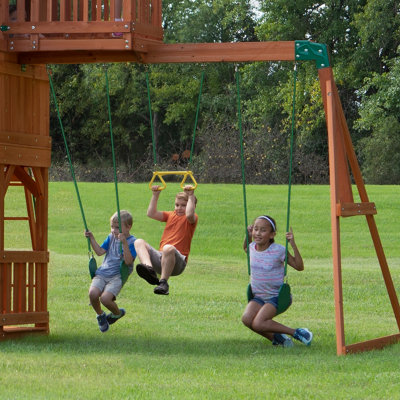 Monkey Bars Skyfort Cedar Swing Set Backyard Discovery Skyfort II