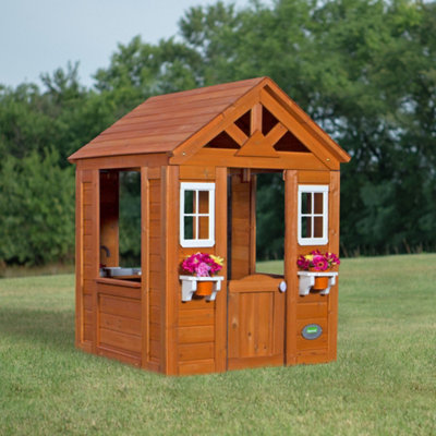Backyard discovery timberlake cedar wooden playhouse discount
