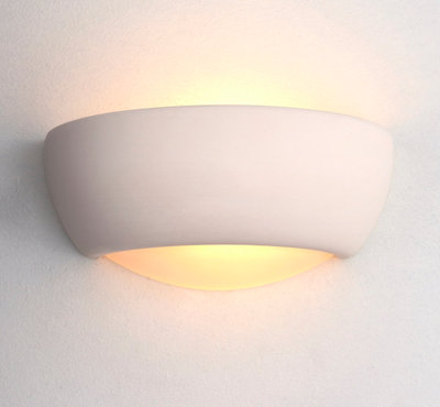 Baden Unglazed Ceramic 1 Light Wall Light