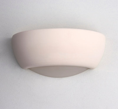 Baden Unglazed Ceramic 1 Light Wall Light