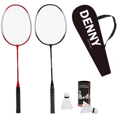 Badminton Set 2 Rackets & Shuttlecocks for Adults & Children, Garden Game Kit