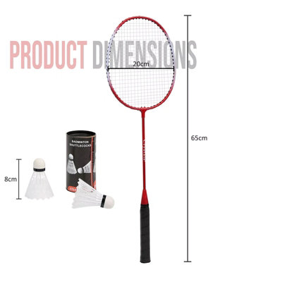 Denny Beginners Badminton Set – 2 Rackets & Shuttlecocks – Family Garden Game Kit
