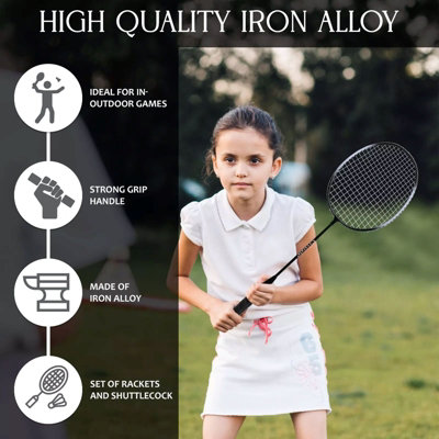 Badminton Rackets 2 Set Lightweight Professional Graphite Badminton