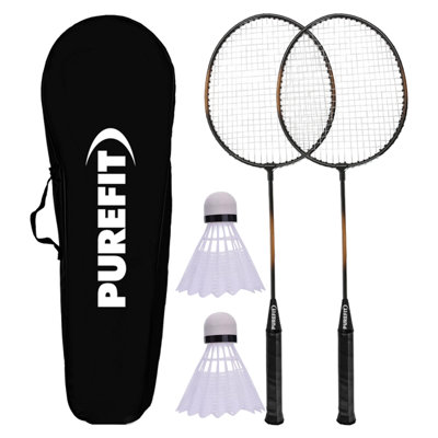 Badminton Set Includes 2 Rackets, 2 Nylon Shuttlecocks & Carry Case ...