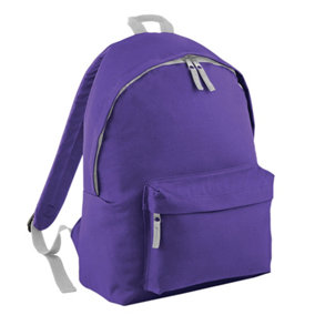 Bagbase Childrens/Kids Fashion Backpack Purple/Light Grey (One Size)