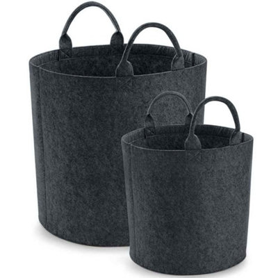 Bagbase Felt Laundry Basket Charcoal Melange (40cm x 40cm)