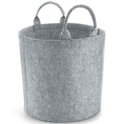 Bagbase Felt Laundry Basket Grey Melange Melange (40cm x 40cm)