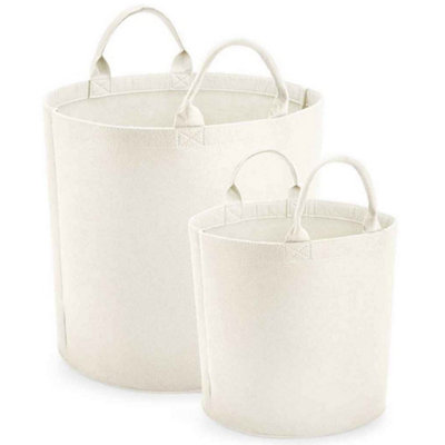 Bagbase Felt Laundry Basket Soft White (30cm x 30cm)