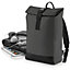 Bagbase Reflective Roll Top Backpack Black/Reflective (One Size)