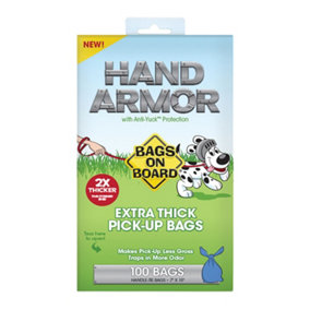 Bags On Board Hand Armour Dog Poop Bags (Pack of 100) Green/Grey/Sky Blue (One Size)