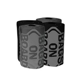 Bags On Board Plastic Dog Poo Bags (Pack Of 10) Black/Grey (One Size)