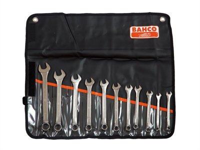 Bahco 111M/11T Chrome Polished Combination Spanner Set, 11 Piece BAH111MSET11