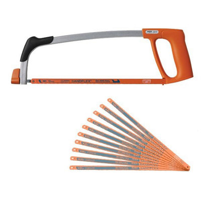 Bahco 317 Hacksaw Frame With 10 x 300mm Bahco Hacksaw Blades 39-06-24 BAH317
