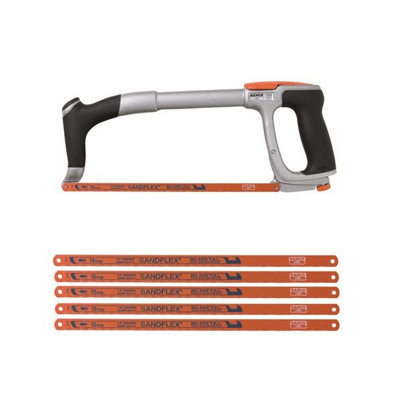 Bahco 325 Hacksaw 12in 300mm Hacksaw Ergonomic Design with x5 3906-300-18 Blades