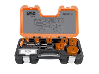 Bahco 3834-SET-95 Professional Holesaw Set 3834-95 Sizes: 16-64mm BAHHSSET95