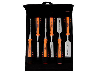 Bahco 424P-S6-PP 424-P Bevel Edge Chisel Set 6 Piece in Pouch BAH424PS6PPK