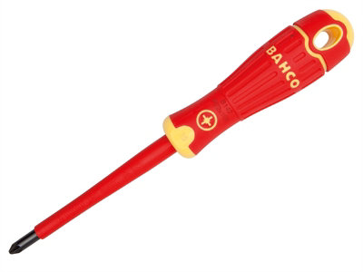 Bahco B142.002.100 BahcoFit VDE Insulated Pozidriv Screwdriver Tip PZ2 x 100mm BAH142002100