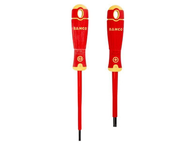 Bahco BHB220.005 Insulated Screwdriver Set (5-Piece) - Slot & Phillips, Multi-Color Handles