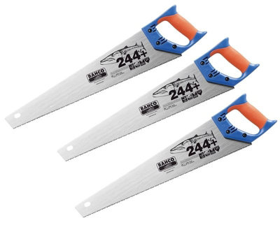 Bahco BAH244P22 Barracuda Handsaw 550mm 22in 7tpi 244P U7-HP - Triple Pack