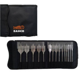 Bahco BAH9529S15P 15 Piece Flat Spade Drill Bit Set 6mm 35mm in Wallet 9529SET15