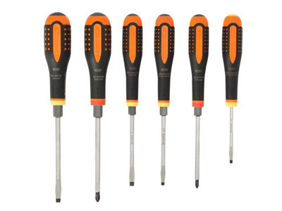 Bahco BE-9881TB ERGO Through Blade Screwdriver Set 6 Piece BAH9881TB