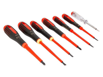 Bahco BE-9887S ERGO VDE Insulated Screwdriver Set 7 Piece BAH9887S