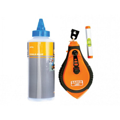 Bahco Blue Chalk, Chalk Line & Line Level Set Multi Colour (One Size)