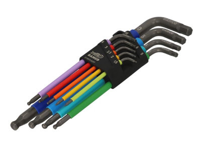 Bahco C1997LM/9P C1997LM/9P Metric Long Ball End Coloured Hex L-Key Set, 9 Piece BAHC1997LM9P