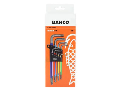 Bahco C1997LM/9P C1997LM/9P Metric Long Ball End Coloured Hex L-Key Set, 9 Piece BAHC1997LM9P