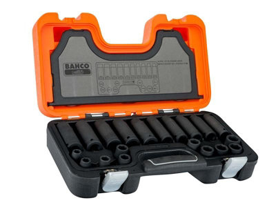 Bahco D-DD/S20 D-DD/S20 Mixed Impact Socket Set of 20 Metric 1/2in BAHDDS20