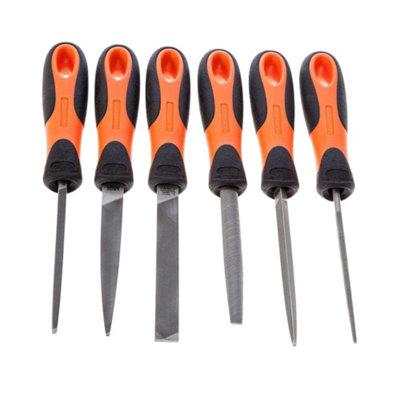 Bahco Ergo File Set (Pack of 6) Orange/Black (One Size)