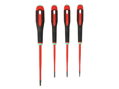 Bahco ERGO Slim VDE Insulated Screwdriver Set - 4 Piece for Safe Electrical Work