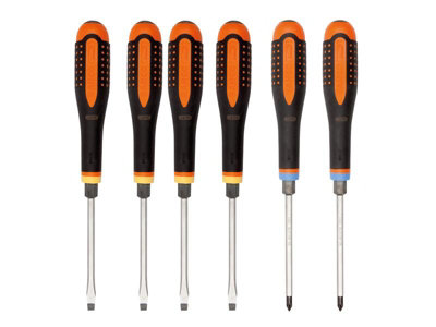 Bahco Ergo Through Blade Screwdriver Set - 6 Piece Premium Tool Kit for Professionals