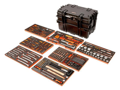 Bahco MOBILE MOBILE Rigid Tool Case on Wheels Kit, 200 Piece BAHMOBILE