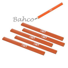 Bahco P-HB HB Grade Carpenters Pencils 5 Pack Orange