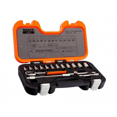 Bahco S160 1/4in Drive Socket Set, 16 Piece Multi Colour (One Size)