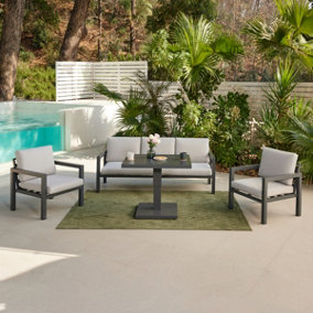 Bahia Sofa Garden Set with Rising Table, Dark Grey