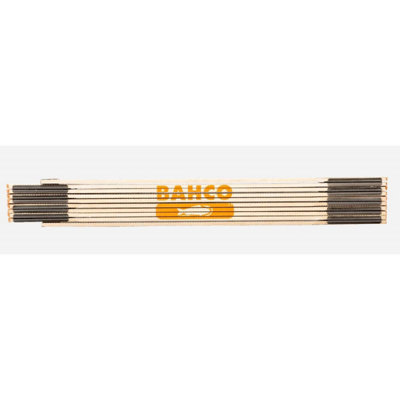 BAHWR2 Bahco 2M Wooden Rule Made from Birch Metric / Imperial WR2 Folding Rule