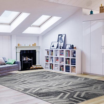 Bailey Hexa Grey Rug 120cm x 170cm