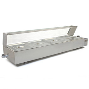 Bain Marie Buffet Food Warmer Electric Commercial Catering Wet Well 4 Removable Pan Trays
