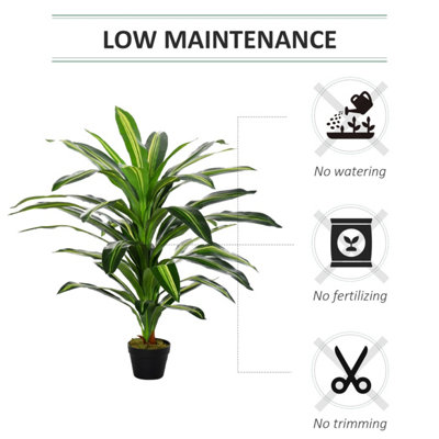 Bake Nino Set of 2 Artificial Dracaena Plants 110cm - Indoor Decorative Greenery